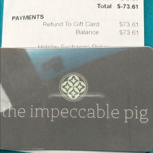 $73.61 impeccable pig gift card